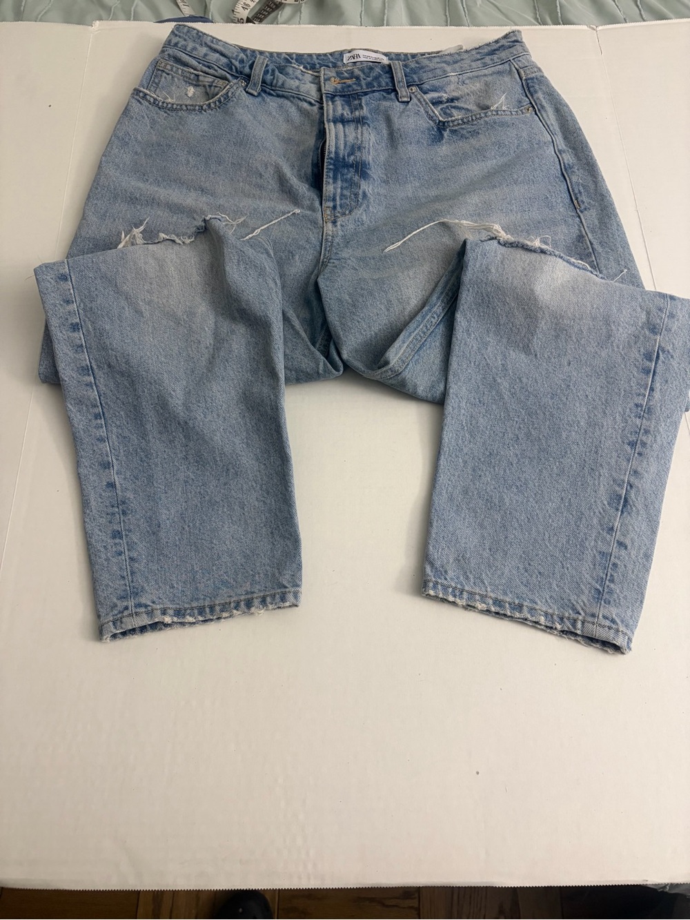 Light Blue Distressed Jeans - Picture 2 of 7